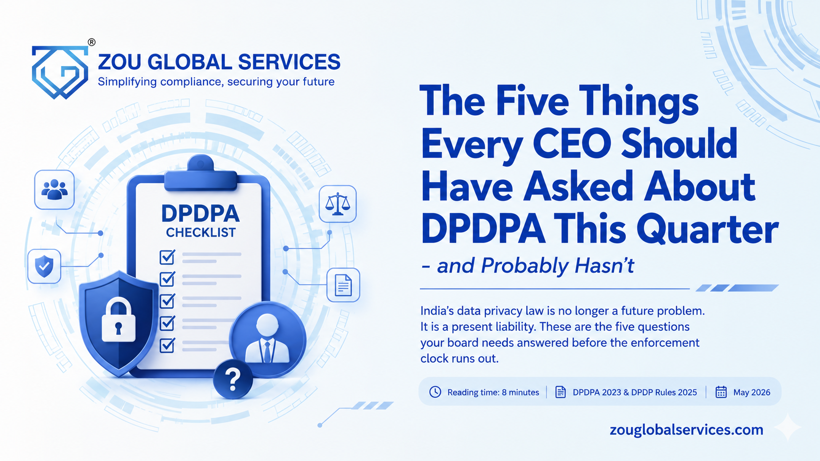 The Five Things Every CEO Should Have Asked About DPDPA This Quarter - and Probably Hasn’t